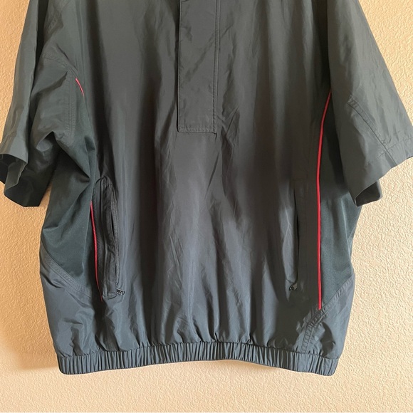 FootJoy Dryjoys Tour Collection Size Large 1/2 Zip Black Red Windbreaker Jacket - Picture 4 of 10